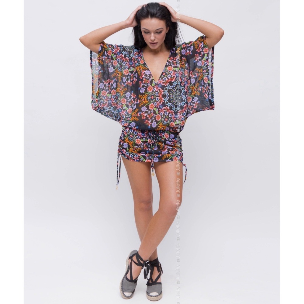 Luli Fama Size M Cabana Cover Up Beach Dress Women's Medium RARE PRINT Resort